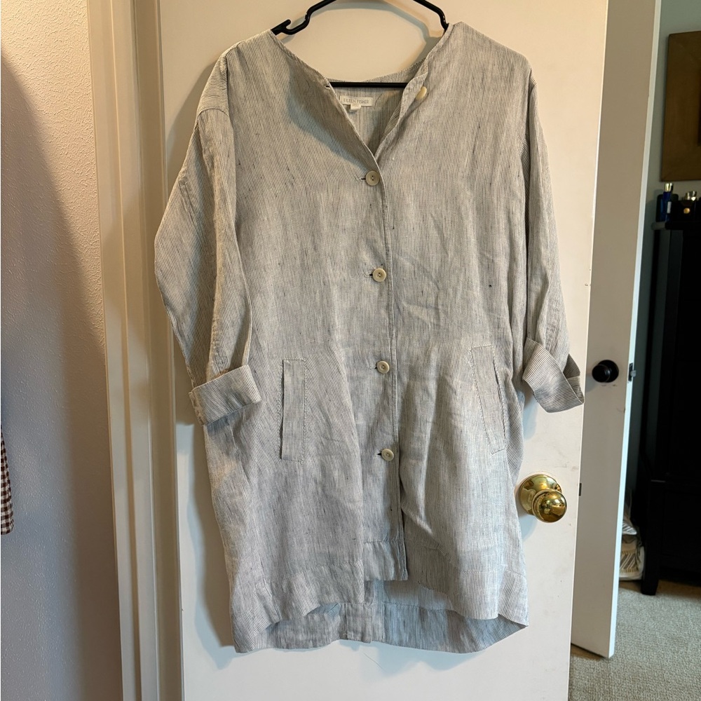 Eileen Fisher Striped Linen Shirt